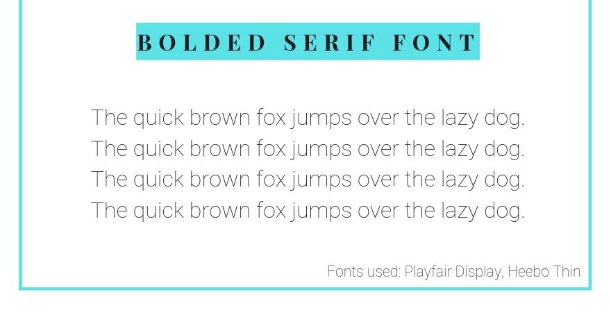 serif font and sans serif font combination