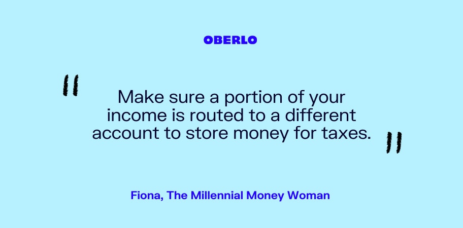 Fiona, The Millennial Money Woman talks about setting aside money for taxes