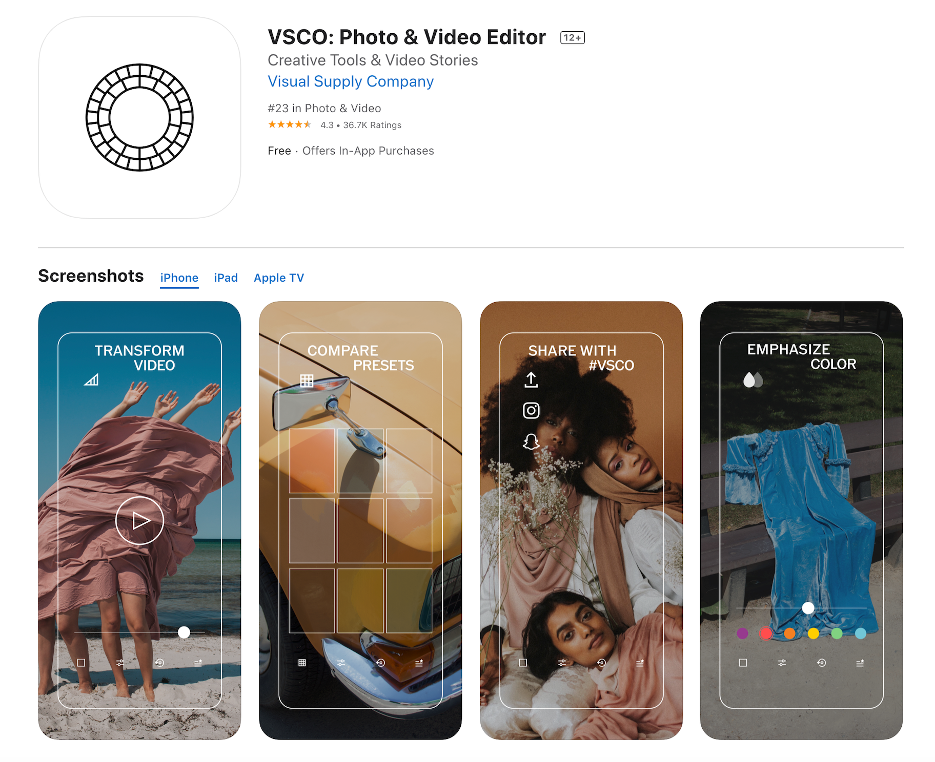 VSCO Photo Filters App Free