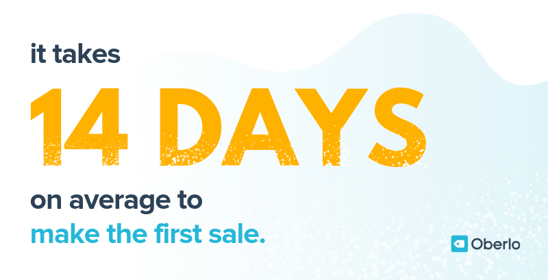 It takes 14 days on average to make your first sale