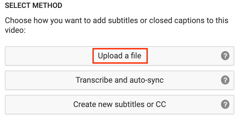 Upload YouTube Subtitle File