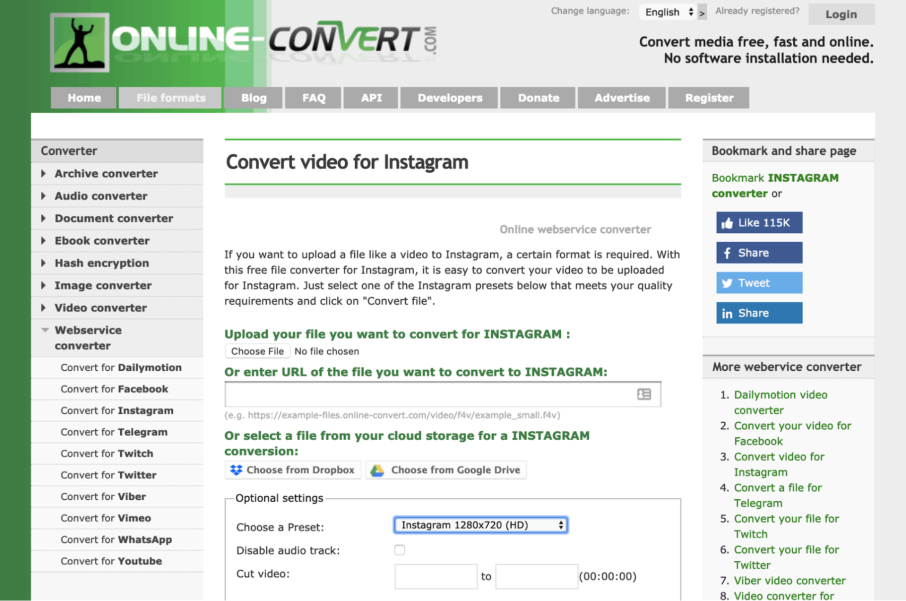 Online Convert Instagram Video Format