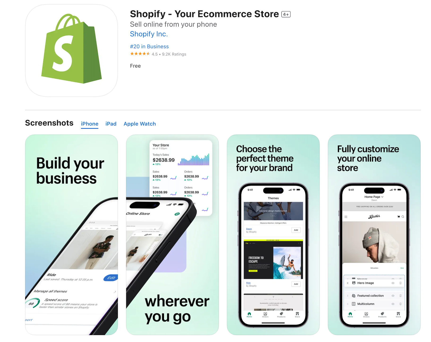 Shopify mobile marketing app